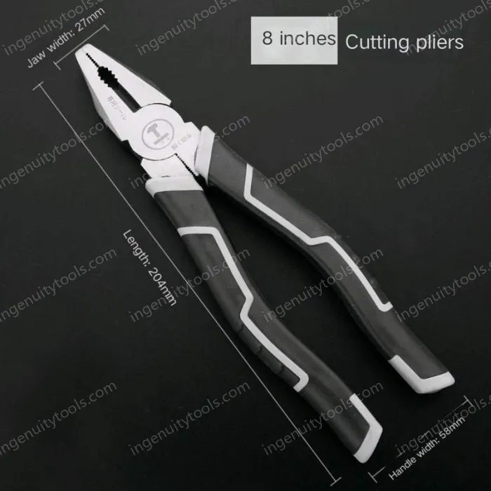 8 inch three-piece set (vise + needle nose pliers + wire strippers)