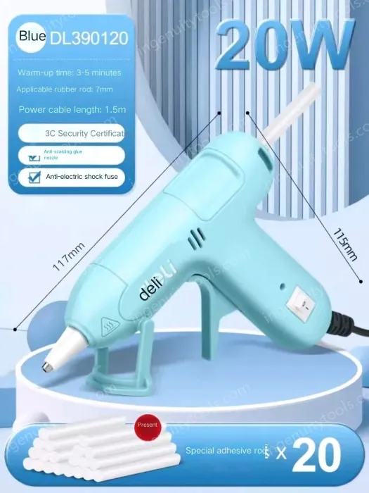 20W children's blue + 20 glue sticks + storage bag