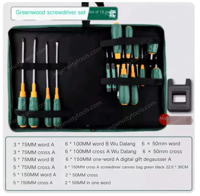 16-piece screwdriver canvas set