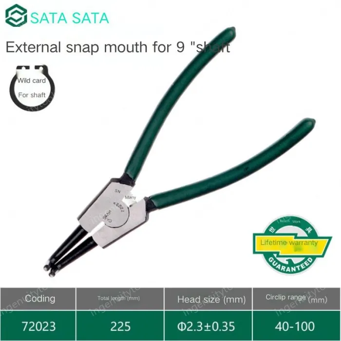 9-inch curved external circlip pliers 72023