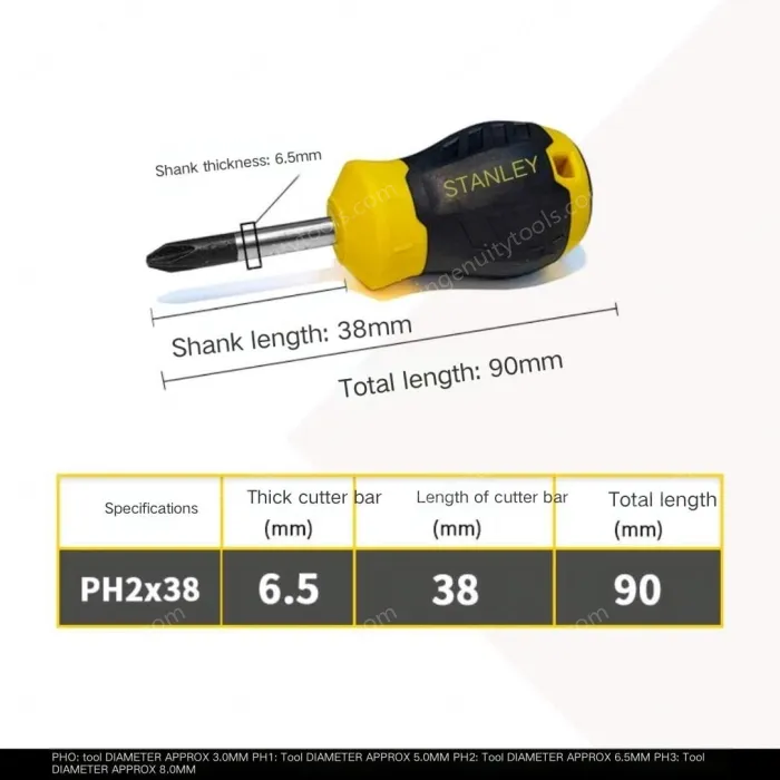 Rubber handle cross PH2x38mm