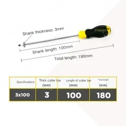 Glue handle slotted 3x100mm