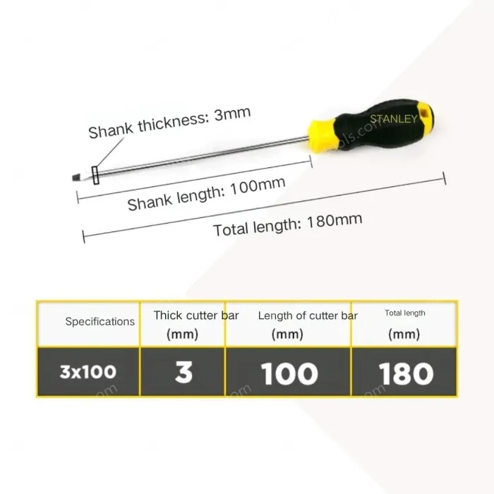Glue handle slotted 3x100mm
