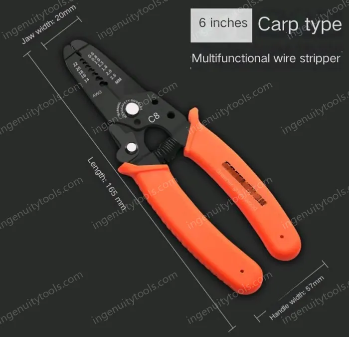 6 inch two-piece set (needle-nose pliers + wire strippers)