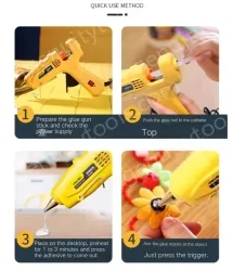 20W luxury glue gun + 10 glue sticks + storage bag