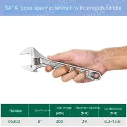 Smooth handle 8 inches, opening 29mm-05302