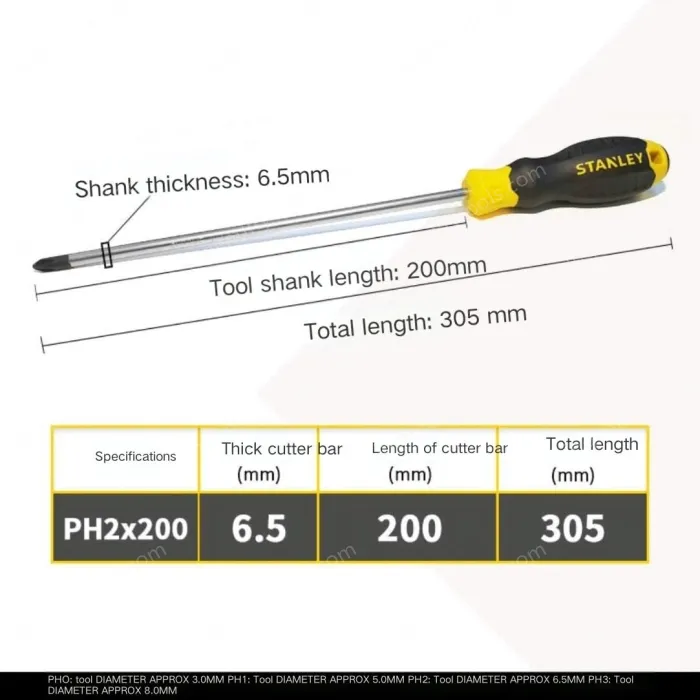 Rubber handle cross PH2x200mm