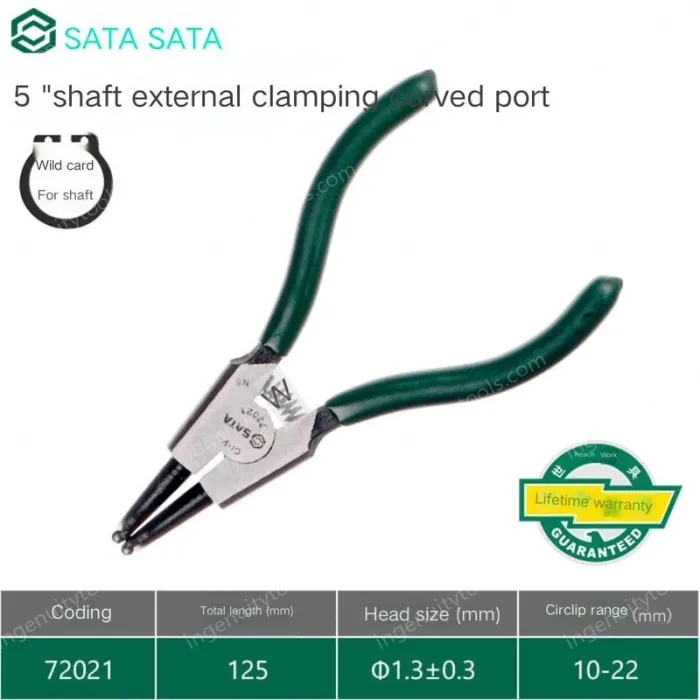 5-inch curved external circlip pliers 72021