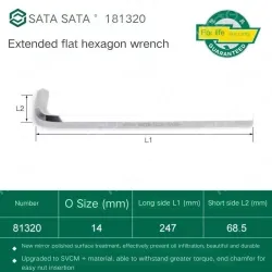 Extended flat head hex wrench 14mm 81320