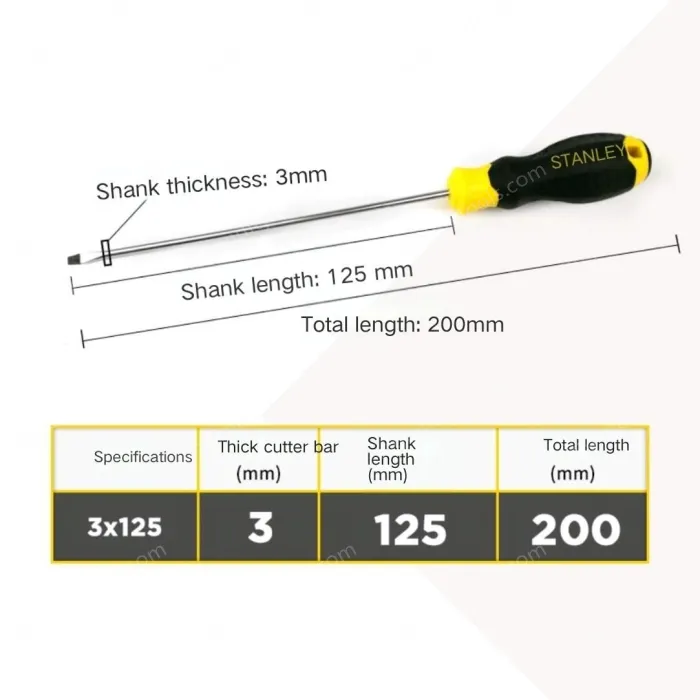 Glue handle slotted 3x125mm