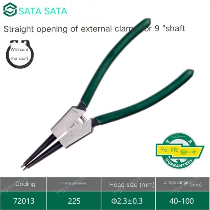 9 inch straight external circlip pliers 72013