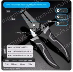 Japanese style labor-saving 7 inch two-color handle wire stripper