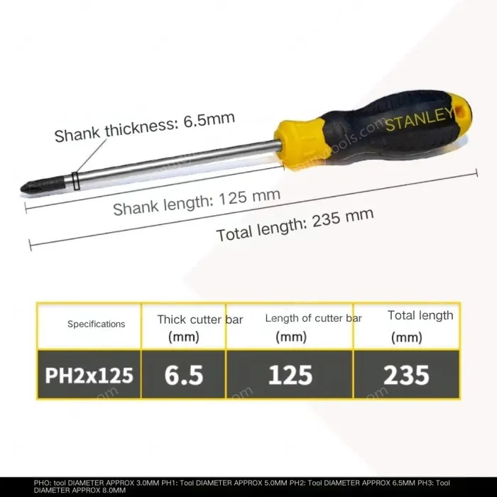 Rubber handle cross PH2x125mm
