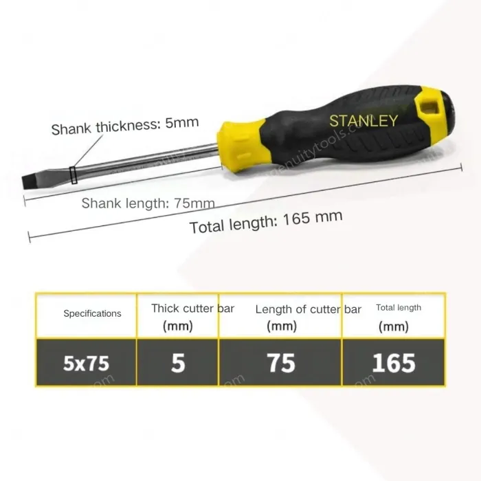 Glue handle slotted 5x75mm